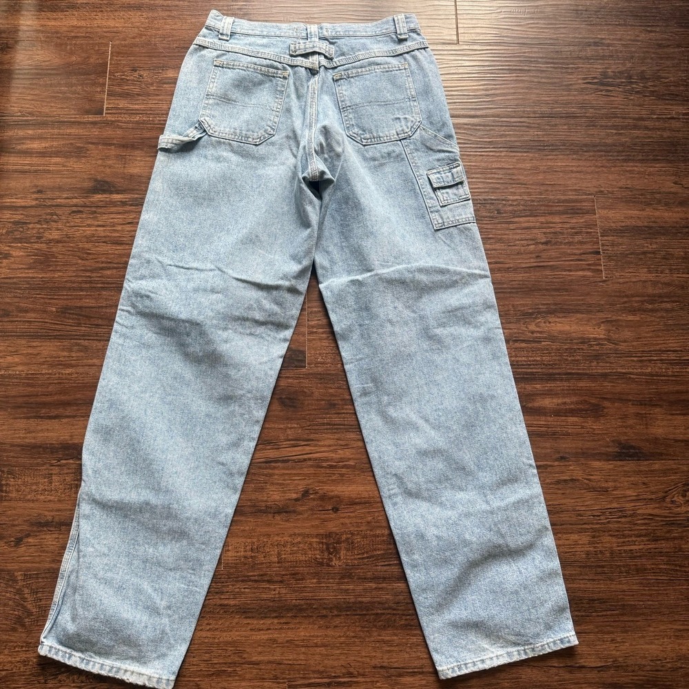 Vintage 90s Lee Riveted Carpenter Jeans Light Wash Y2K Skater Denim 10L 31x33